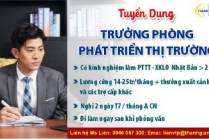 [Thanh Giang Tuyển Dụng] Trưởng Phòng Phát Triển Thị Trường