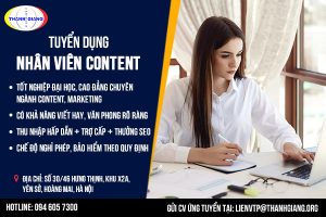 TUYỂN DỤNG NHÂN VIÊN CONTENT