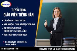 TUYỂN DỤNG GIÁO VIÊN TIẾNG HÀN – CHI NHÁNH NGHỆ AN