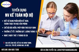 TUYỂN DỤNG NHÂN VIÊN KẾ TOÁN NỘI BỘ