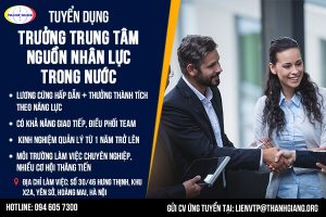 TUYỂN DỤNG TRƯỞNG TRUNG TÂM NGUỒN NHÂN LỰC